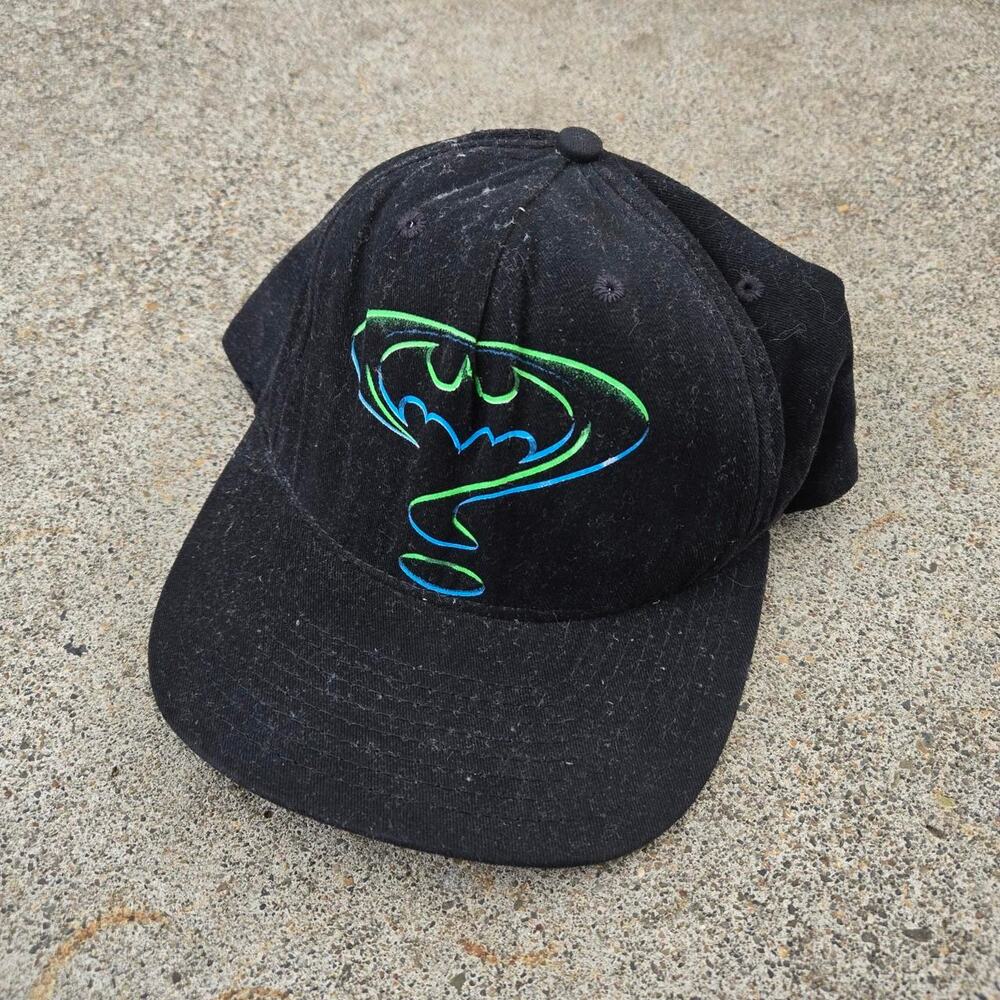 Vtg 90s BATMAN Forever Logo DC Comics Movie Snapback Hat Cap USA Made NWOT